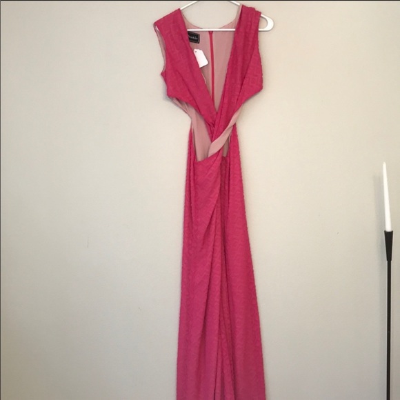 Nookie Jagger twist hot pink cutout maxi dress - Picture 3 of 4